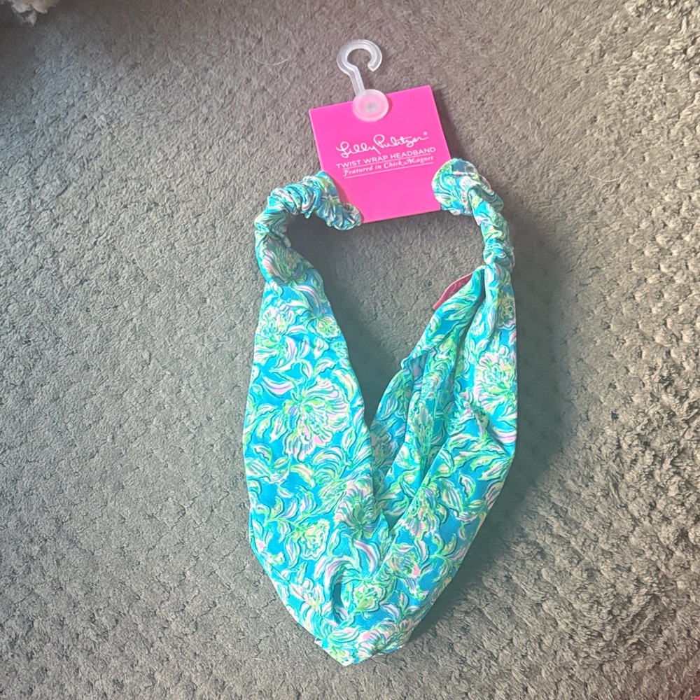 Lilly Pulitzer Turban-Style Headband in Aqua Floral Swirl